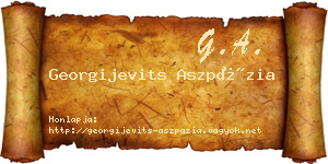 Georgijevits Aszpázia névjegykártya